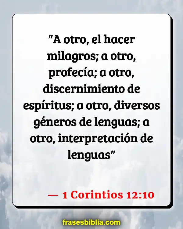 Versículos De La Biblia Hablar en lenguas (1 Corintios 12:10)