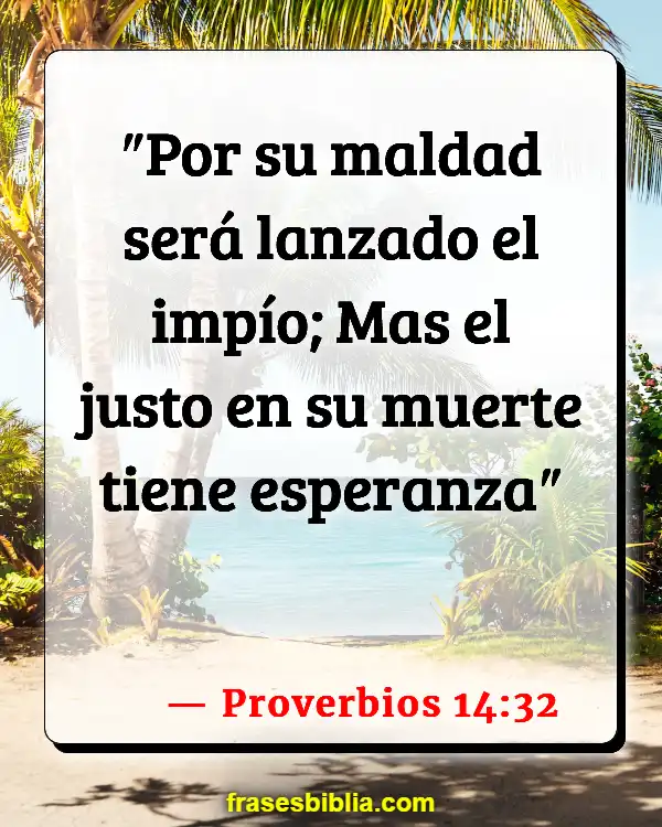 Versículos De La Biblia Lidiando con la muerte (Proverbios 14:32)