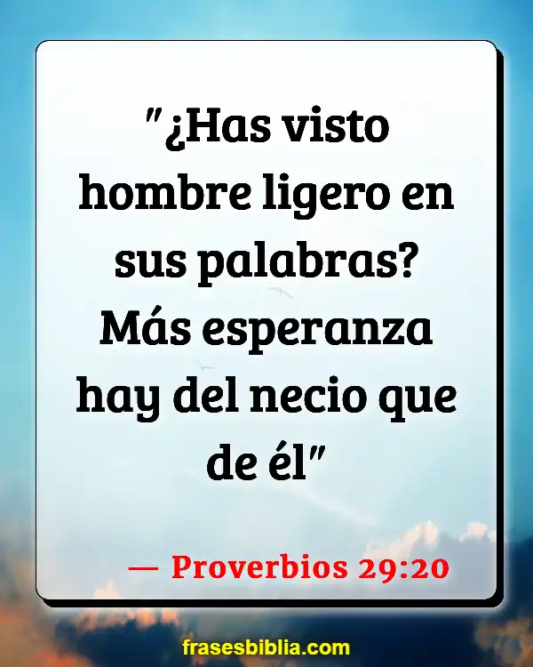 Versículos De La Biblia Sus palabras (Proverbios 29:20)
